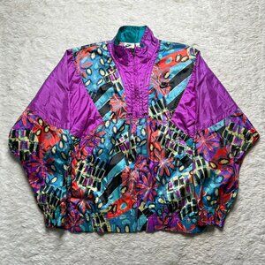 Vintage 1980s 1990s Nike Elite Windbreaker Full Zip Jacket Size M All Over Print